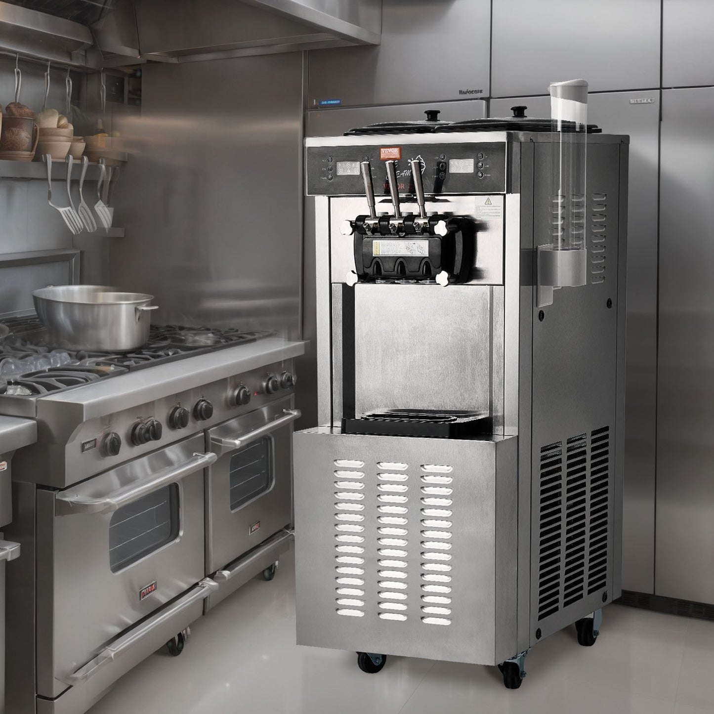 Máquina Comercial de Gelados Soft Serve 3 Sabores 34-44L/H