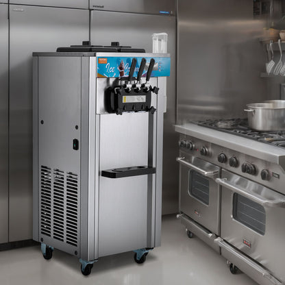 Máquina de Gelados Soft Serve Comercial 3 Sabores 1500W