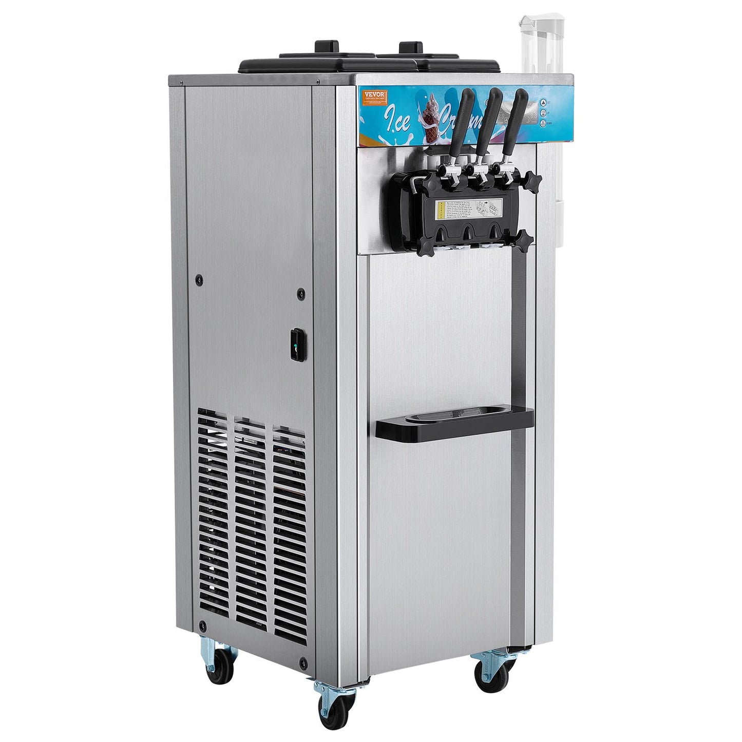 Máquina de Gelados Soft Serve Comercial 3 Sabores 1500W