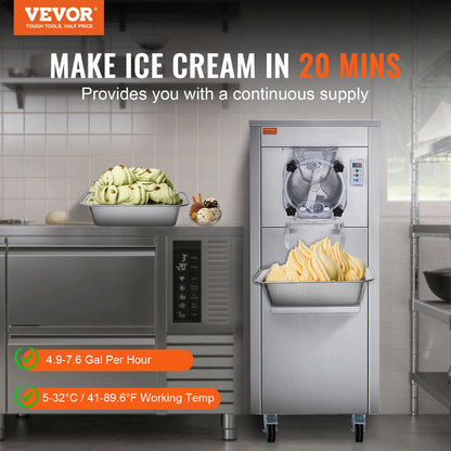 Máquina Comercial de Gelados VEVOR 18L/H 1600W