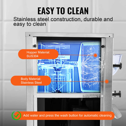 Máquina Comercial de Gelados VEVOR 18L/H 1600W