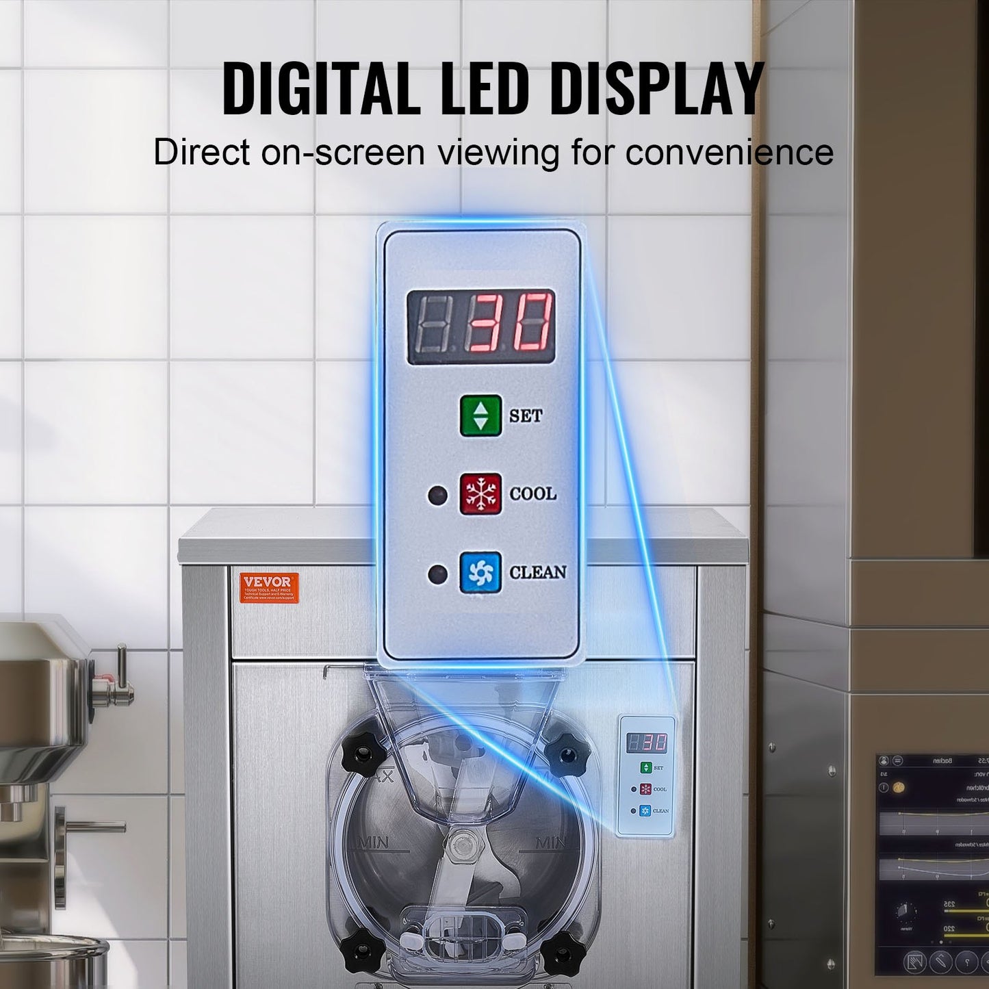 Máquina Comercial de Gelados VEVOR 18L/H 1600W