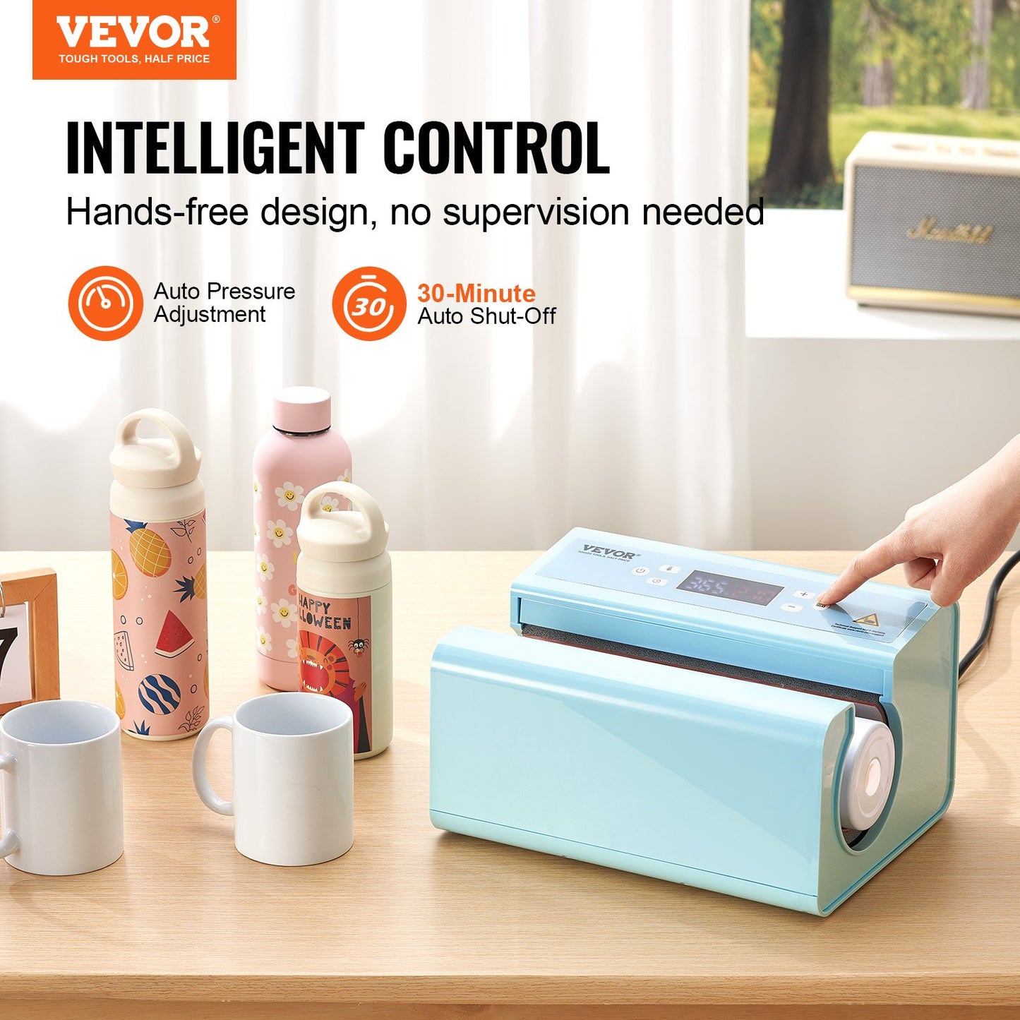 Prensa Térmica Automática para Canecas Sublimação 30oz Azul