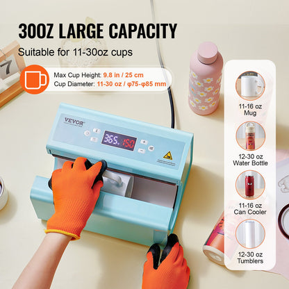 Prensa Térmica Automática para Canecas Sublimação 30oz Azul