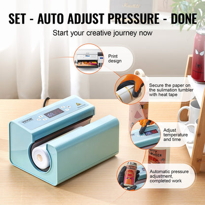 Prensa Térmica Automática para Canecas Sublimação 30oz Azul